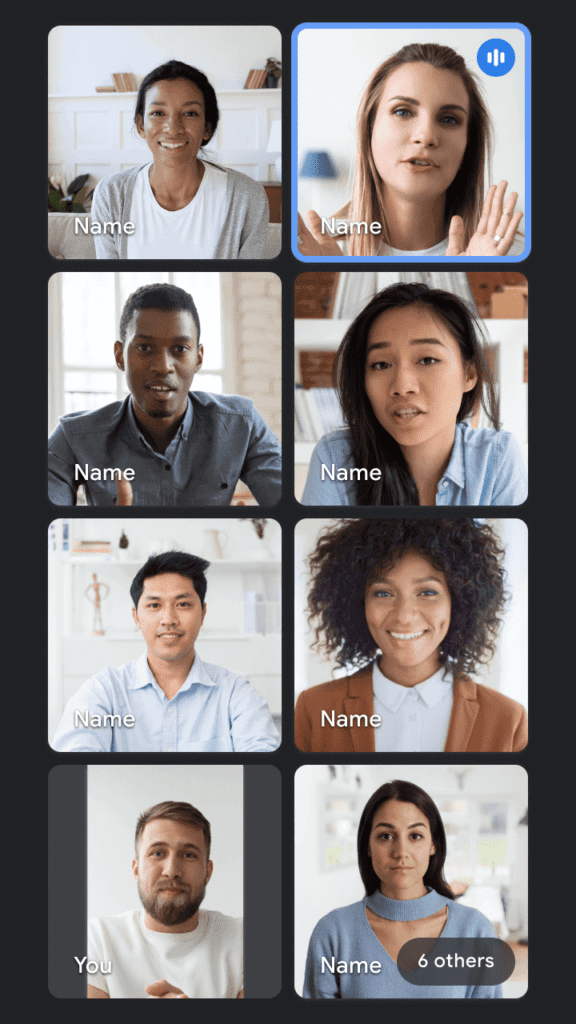 google-meet-tile-view-phones-全新 Grid View 功能，支援行動裝置