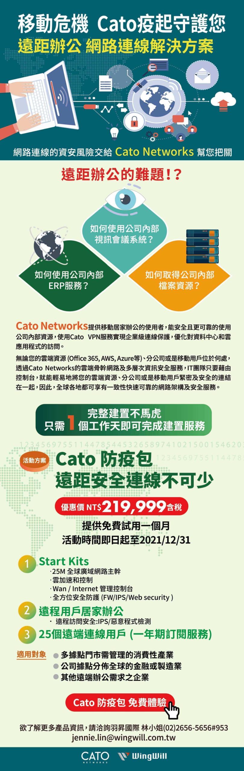 移動危機 Cato疫起守護您 遠距辦公 網路連線解決方案