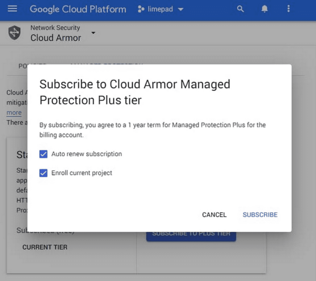 Cloud Armor Managed Protection Plus，是個訂閱服務