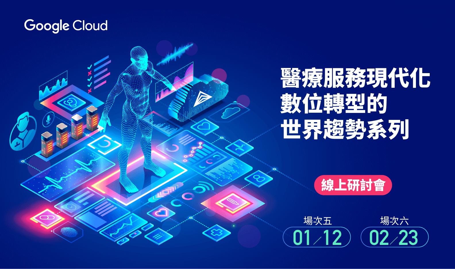 google cloud | 醫療服務現代化/數位轉型的世界趨勢系列 | 線上研討會 | 2023 第五、六場