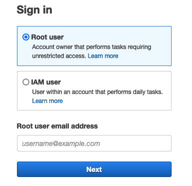 使用根使用者登入AWS，選擇Root user  | 羽昇國際部落格  - 加強AWS安全性的重要一環：多因素身份驗證（MFA）