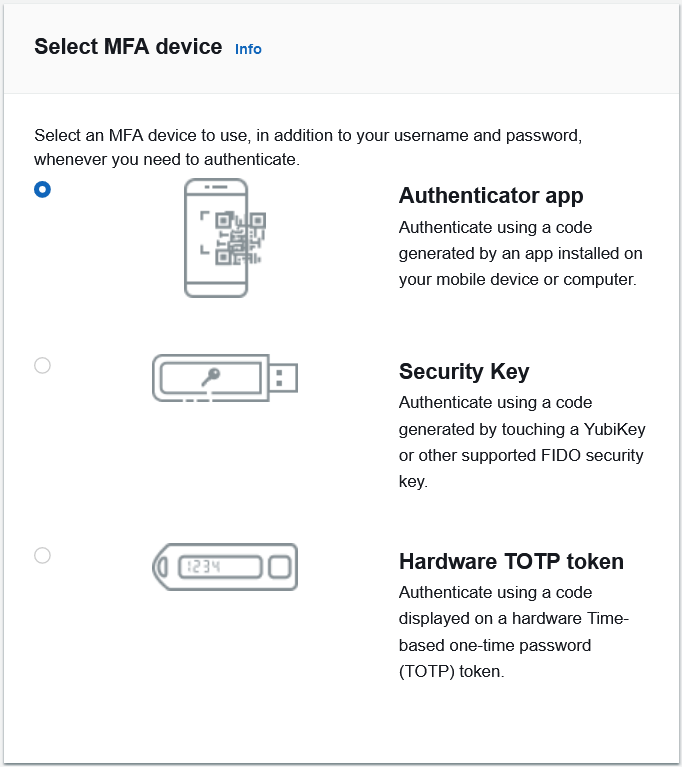 選擇Authenticator app後按Next | 羽昇國際部落格  - 加強AWS安全性的重要一環：多因素身份驗證（MFA）